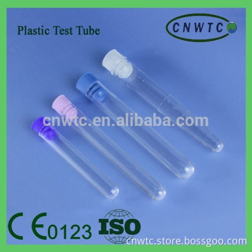 Plastic test tubes with cover (CE approved)